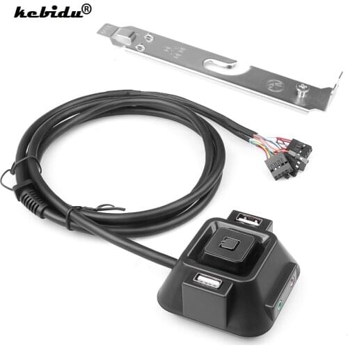 Kebidu USB 2.0 Multifunction Desktop PC Switch With Audio Sound Computer Switch External Power Switch Reset Button Plug and Play