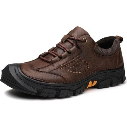 Men casual shoes New High Quality Mens Genuine Leather Casual Shoes all-match wear-resistant breathable office Work Shoes