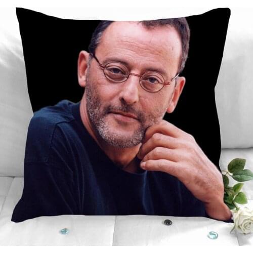 Jean Reno Pillow Cover Bedroom Home Office Decorative Pillowcase Square Zipper Pillow Cases Satin Soft