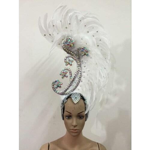 Feather clothing Stage performance catwalk carnival Headdress flower pubs party Mens wear womens clothing