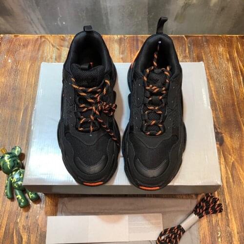 Orange with black chunky shoes designer brand round toe Platform height-enhancing shoes comfort and shock absorbing top quality