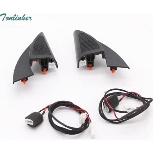 Tonlinker Original car parts for Kia K2 RIO 2017 Triangle head tweeter speakers car audio trumpet speakers tweeter with wire