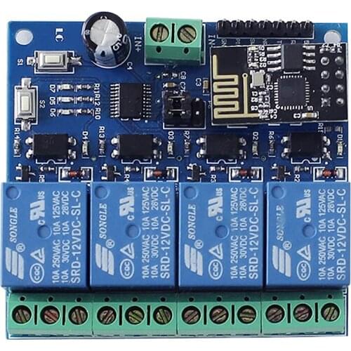 ESP8266 DC 12V 4 Channel Relay Board ESP-01 WIFI Module for Smart Home 4 Channel WIFI Relay Module