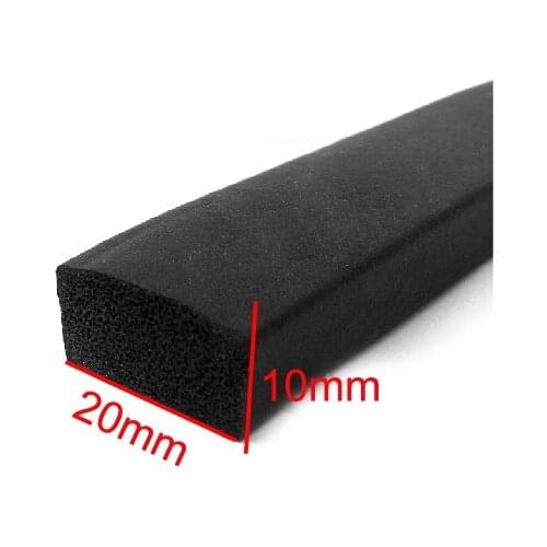 2m x 20mm x 10mm self adhesive flat rubber foam cabinet door window seal strip crashproof weatherstrip sound insulation
