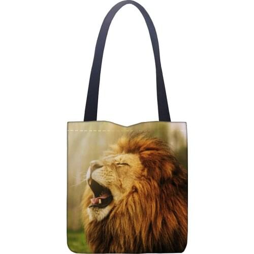 New Arrival Bag Lion Animal Handbag Fashion Printing Soft Open Pocket Casual Tote Double Shoulder Strap For Women Student