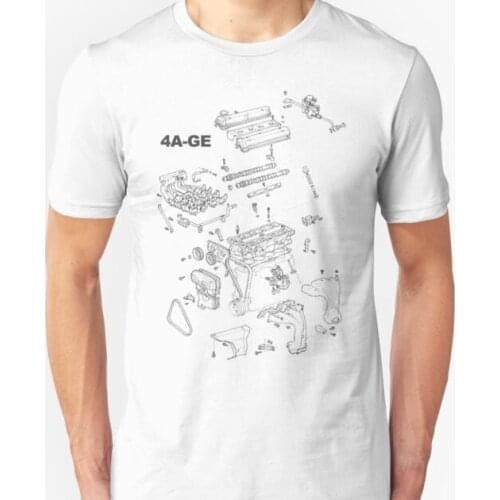 Japan Car 4A-Ge Engine Corolla 4A-Ge Silver Top Jdm 4Age 20 Valve 5 Speed Manual Men 2019 Summer New Men High Quality T Shirt