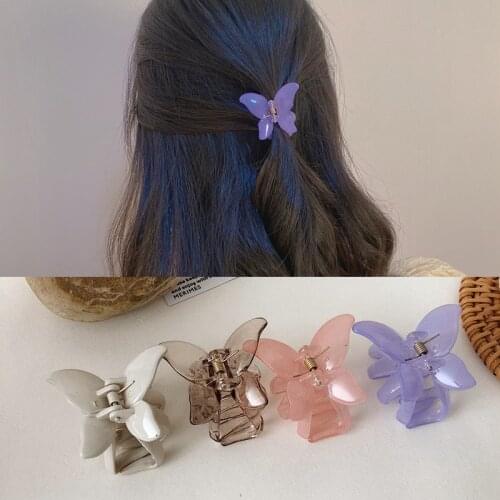 Women Girls Butterfly Resin Hair Claws Romantic Hairpin Fashion Hairclaw Trendy Acrylic Hair Accessories Korean Jewelry