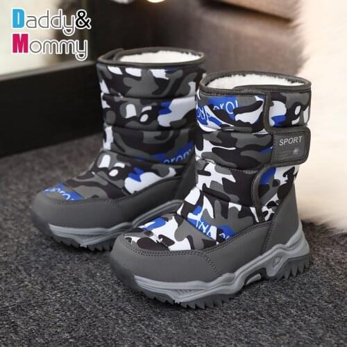 Winter Warm Kids Snow Boots Fur Plush Girls Children Casual Shoes Boys Waterproof Sneakers Non-Slip Paw Outdoor Footwear Fashion