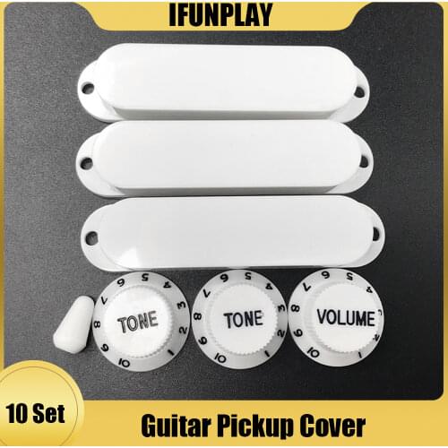 10/60Set Plastic Electric Guitar Single Coil Pickup Covers 2 Tone 1 volume konbs and Switch tip Closed for FD ST Guitarra
