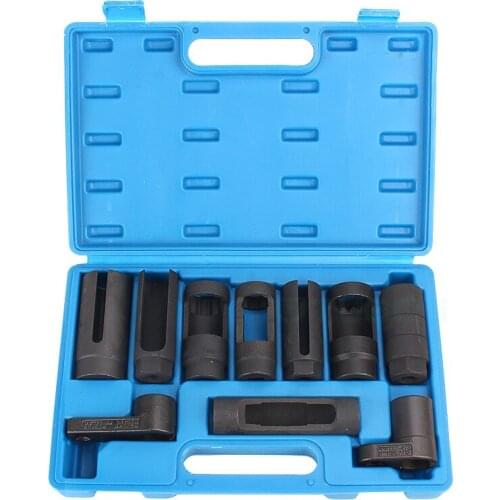 10pcs Oxygen Sensor Socket Set Removal Tool Automotive Shop Hand Tool Set