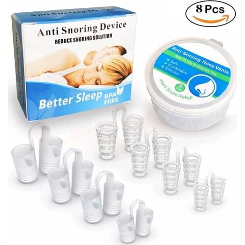 16Pcs/2Sets Snoring Solution Anti Snoring Equipment Silicone Snore Stopper Noise Clip Sleep Tray Sleeping Aid Apnea Guard