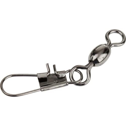 50 Fishing Barrel Swivels Connector Snaps Feeder Coarse Tackle Sea Fishing with Interlock Snaps