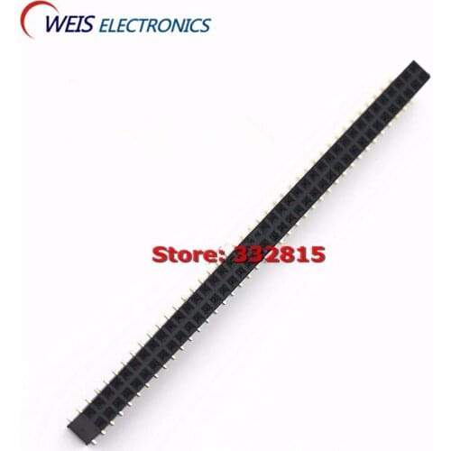 50PCS 1.27MM pitch 1x40pin 1*40p Female Header Connector SMT socket Plastic high:4.3mm Gold-plated Free shipping