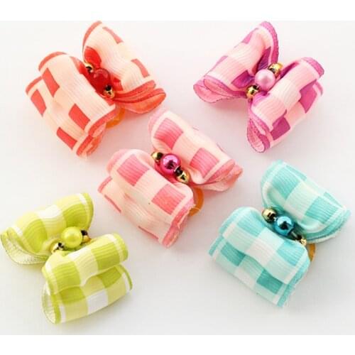 50 Pcs Handmade Dog Accessories Ribbon Bow Dogs Bows 6022020 Pet Hair Supplies 5 Styles