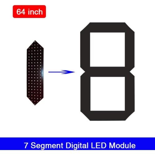 64" inch White Green Red Yellow Color 7/seven segment Digits LED Display Module for Customized LED Gas Price Signs