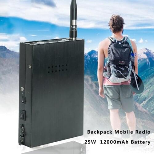 ABBREE 25W Dual Band Backpack Mobile Radio Station VHF UHF Portable Vehicle Radio 12000mAh Battery+ Antenna Programming Cable