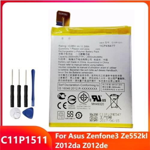 Original Replacement Phone Battery C11P1511 For Asus Zenfone3 Ze552kl Z012da Z012de Genuine Rechargable Batteries 2900mAh