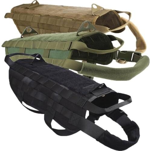 Army Tactical K9 Dog Vest Training Molle Vest Harness Dog Clothes Load Bearing Harness Dog Pet Hunting Airsoft Clothing S M L XL