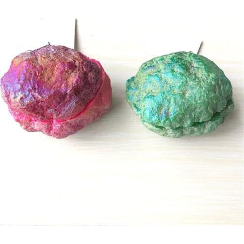 Aura Agate Geode Jewelry Box Natural Gemstone Hand Carved Crystals Healing Stones For Gifts