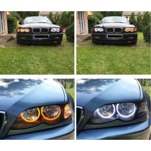 Car-Styling Dual Color White Yellow RGB 4X131MM LED Halo Rings Cotton Light For E36 E38 E39 E46 M3 LED SMD Angel Eyes Lamp