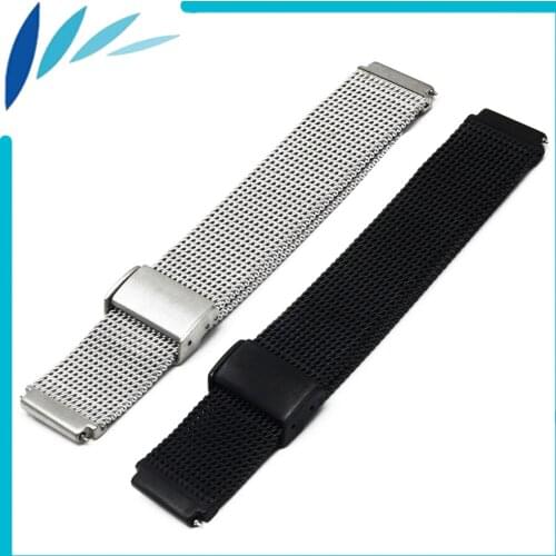 Stainless Steel Watch Band 18mm 22mm for Armani Hook Clasp Strap Quick Release Loop Wrist Belt Bracelet Black Silver