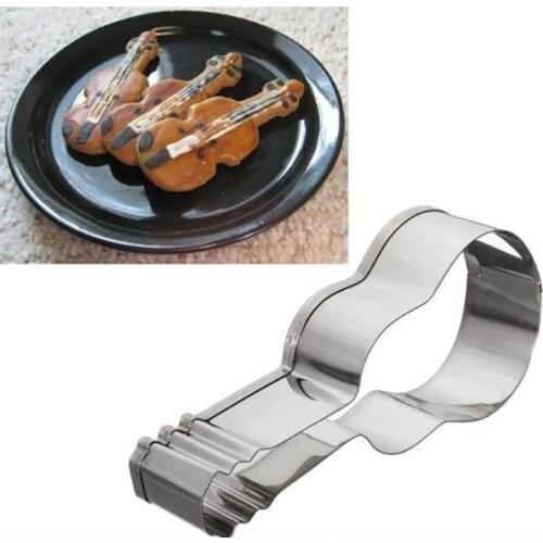 1pcs Cookie Cutter Violin Guitar Instrument Shaped Stainless Steel Biscuit Cookie Mold Cake Decorating Mold