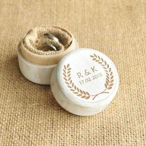 Personalized Rustic Ring Box Engraved Wedding Ring Box Anniversary Keepsake Box Ceremony Ring Box
