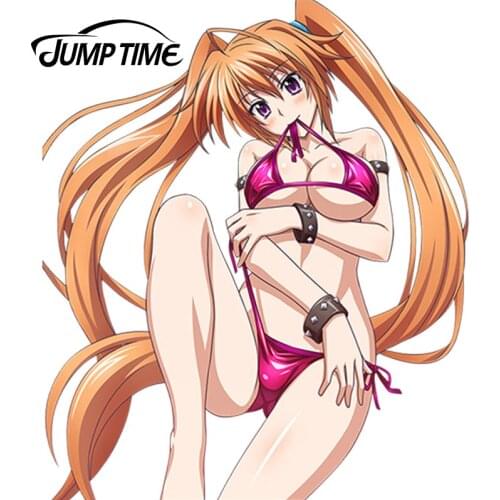 JumpTime 13cm x 11cm Cartoon Car Stickers Anime High School DxD Shidou Irina Vinyl Window Wiper Decals Rear Car Styling