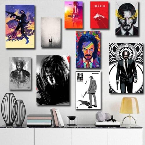 Keanu Reeves Movie John Wick 3 Wall Art Oil Painting Accessories Artwork HD Posters Paints Pictures For Living Room Home Decor