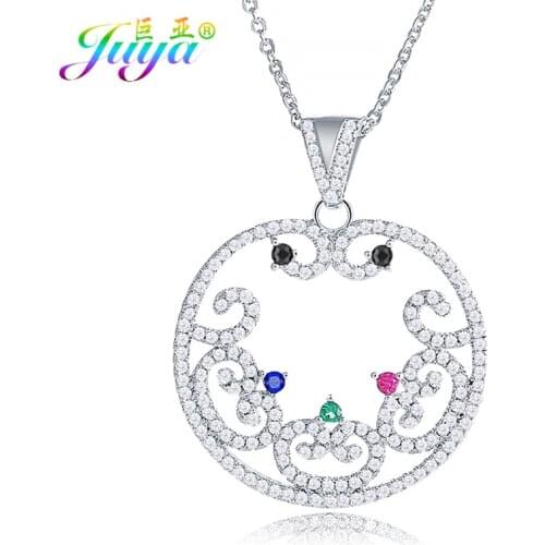 Juya Classic Jewelry Supplies Micro Pave Zircon Love Infinity Gold /Rose Gold Flower Pendant Necklace For Women Girls