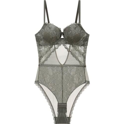 Lace Gathered One Piece Bra Underwear Sexy Lingerie Body Shaper Women Bodysuit Shaping Lingerie Feminina Body Shapewear Big Size