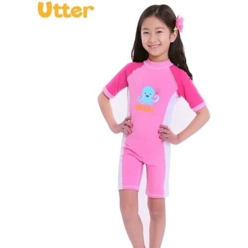 UTTER Baby Girl Swimwear Clothes Shorty Sleeve Lycra Sunsuit Sun Protection Rash Guard for Childern Swimsuit