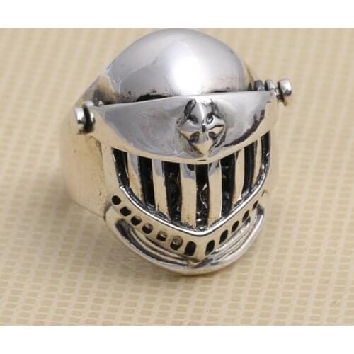 Wholesale Silver Ring retro Thai silver jewelry skull Knight Mens Ring