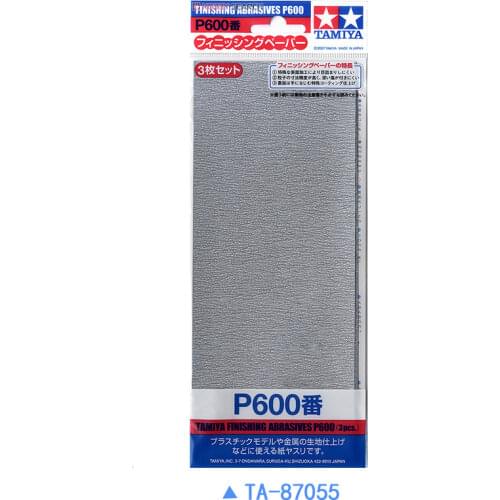 NEW Tamiya 87055 Finishing Abrasives P600 (3 Sheets)