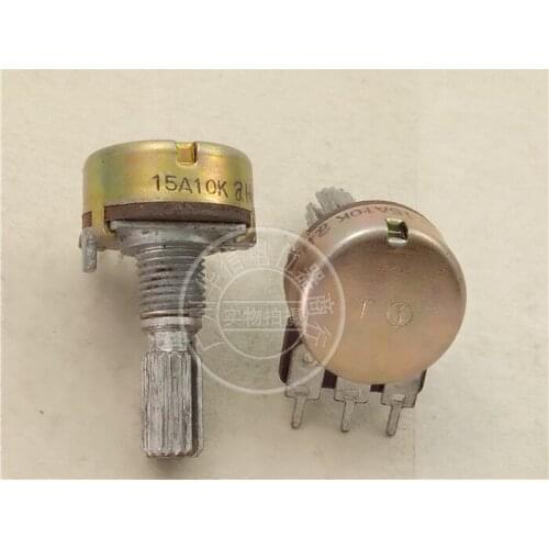 Original new 100% 16 Type single couplet potentiometer 15A10K axis long 20MM flower axis A10K (SWITCH)