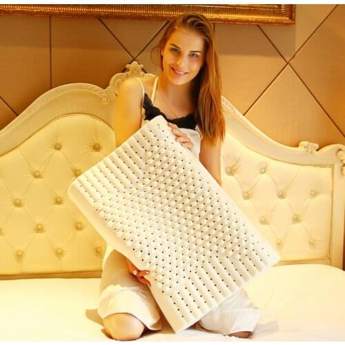 Natural Laxtex Soft Pillow with Massage Granule Remedial Neck Protect Vertebrae Health Care Orthopedic Pillow 60x40x10-12cm