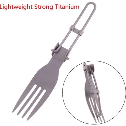 Outdoor Useful EDC Portable Mini Folding Camping Titanium Soup Spoon Backpacking Utensil