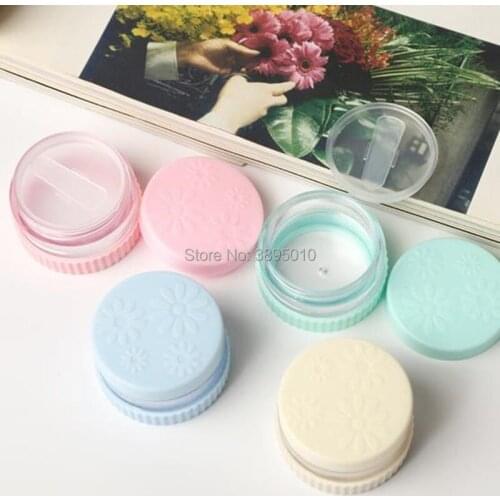 Portable Plastic Cosmetic Empty Jars Bottles Eyeshadow Makeup Cream Lip Balm Container Pots F425