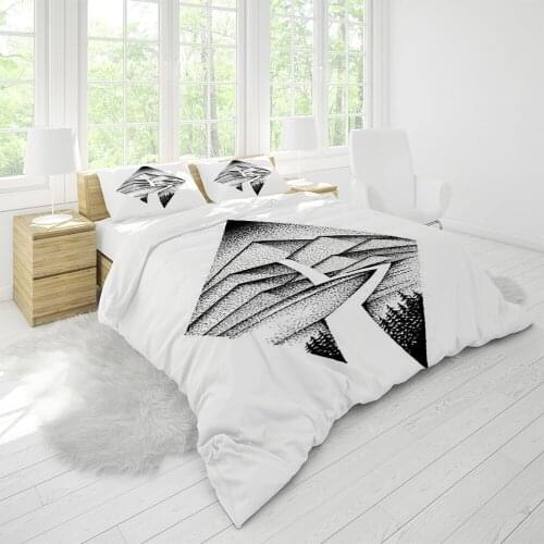 Bedding Black Pattern Duvet Cover Sets Full Size Comforter Pillowcase Home Textile Luxury Custom Designer Quality Modern Printed