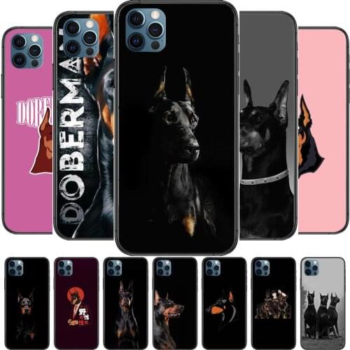 Luxury Doberman pet Anime Phone Cases cover For iphone 11 Pro Max case 12 8 7 6 S XR PLUS X XS SE 2020 mini mobile cell shell f