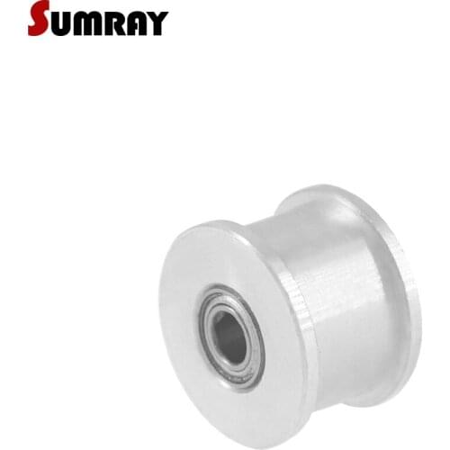 SUMRAY Idler Pulley 3M 18T Bore 3/4/5/6mm Passive Pulley Wheel 11/16mm Belt Width No Teeth Idler Timing Pulley for 3D Printer