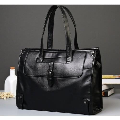 Business bag handbag men Leather Men Bag Computer Laptop Handbag Man Shoulder Bag Messenger Bags Mens Travel Bags Black