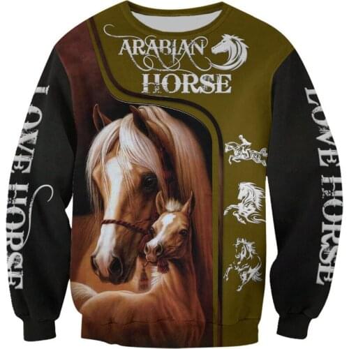 Arabian Horse 3D All Over Printed Hoodie For Men/Women Harajuku Fashion Animal Hooded Sweatshirt Casual Jacket Pullover