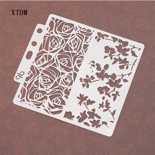 Branches and flowers plastic mold shield DIY cake scrapbook stencils hollow Embellishments printing lace ruler Valentines Day