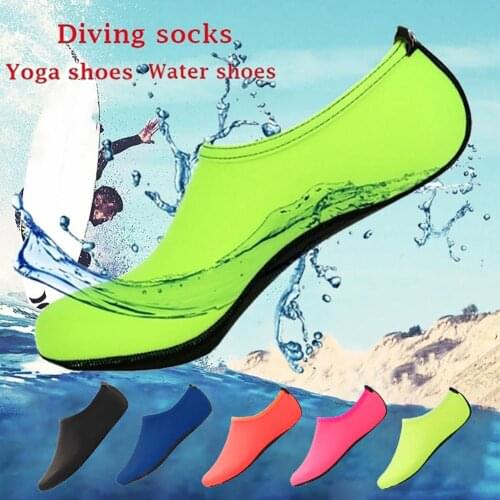 1 Pair Unisex Waterproof Beach Swimming Water Sport Socks Anti Slip Shoes Yoga Fitness Dance Surfing Diving Underwater Shoes