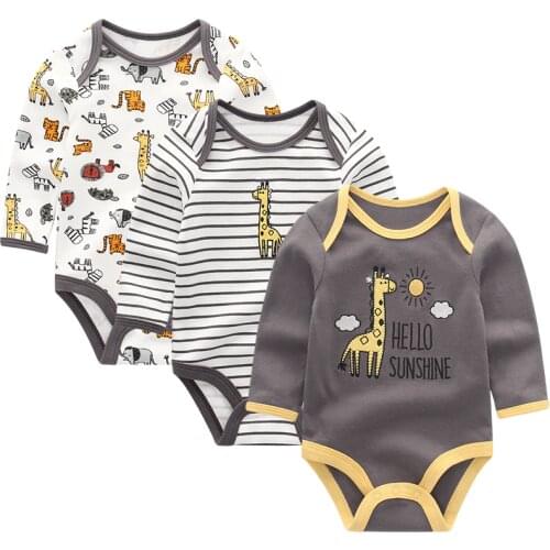 Animal bodysuit for baby Cotton funny O-Neck Baby Clothes Full Sleeve boy girl Clothing ropa de bebe