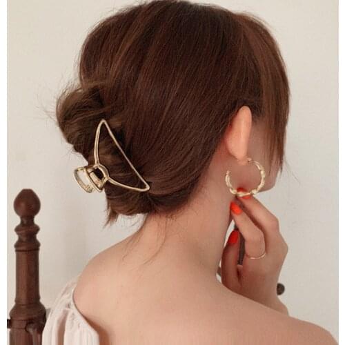 Hair clip back head metal French clip hair headdress catch clip retro large shark clip horsetail ins hairpin