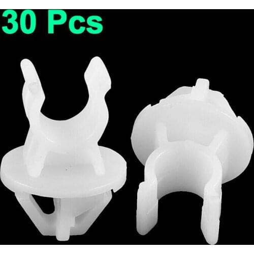 30PCS White Plastic Car Hood Bonnet Prop Rod Clip Support Clamp Holder Plastic Rivet Fastener For Honda Clip Rivets Dropshipping