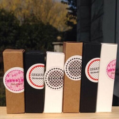 100pcs/lot 2x2x7.1cm 8.5cm 10cm 12cm 6sizes Brown White Black Kraft Paper Packing Boxes 3ML 5ML 10ML Slender Perfume OIL Bottles