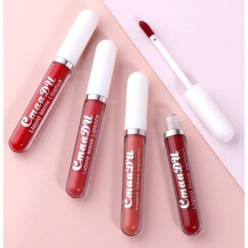 18 Color Matte Lip Glaze Moisturizing Liquid Lipstick Non-Stick Cup Waterproof Long Lasting Lip Gloss Beauty Makeup 2.5 ml